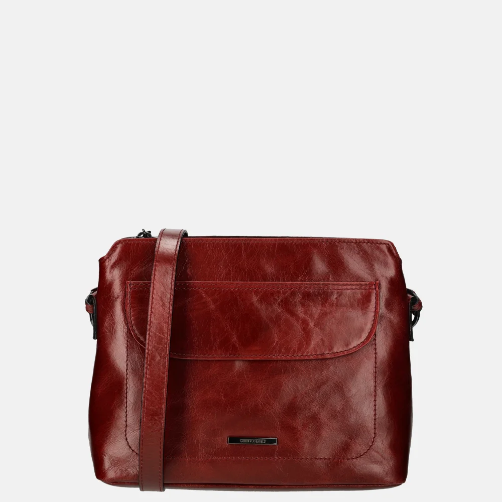 Claudio Ferrici Pelle Vecchia crossbody tas red